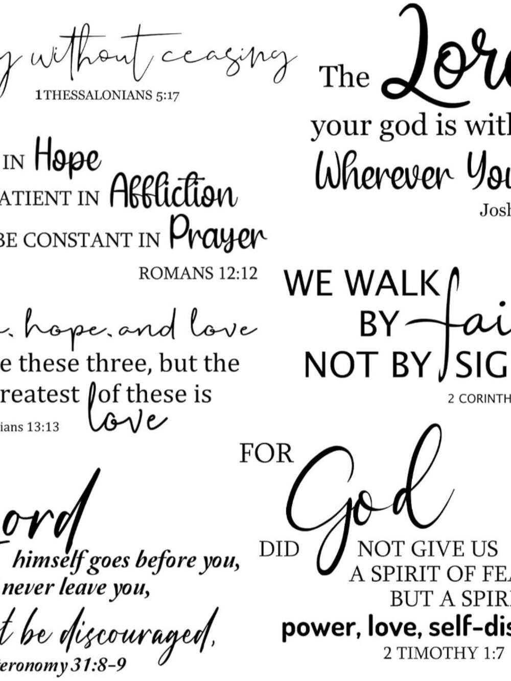 Bible Verse Stickers Peel & Stick,We Walk by Faith, Not by Sight